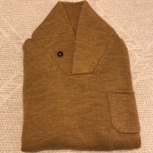 Men’s J Crew shawl collar camel sweater
